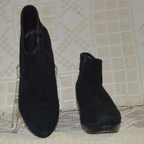 Cordani EU 39 Black Leather Ankle Boots Modified Wedge - Picture 1 of 6